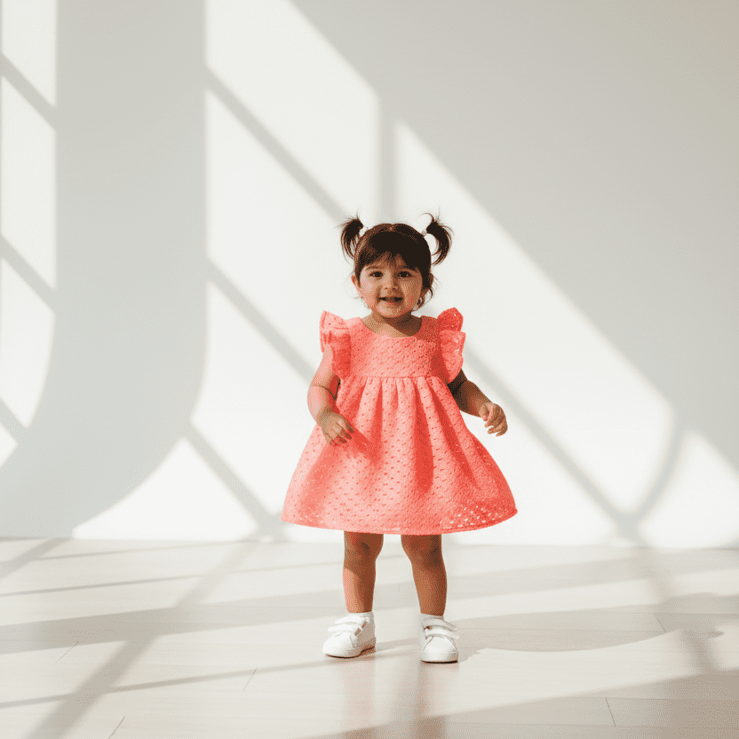 Coral Whirl Casual Frock