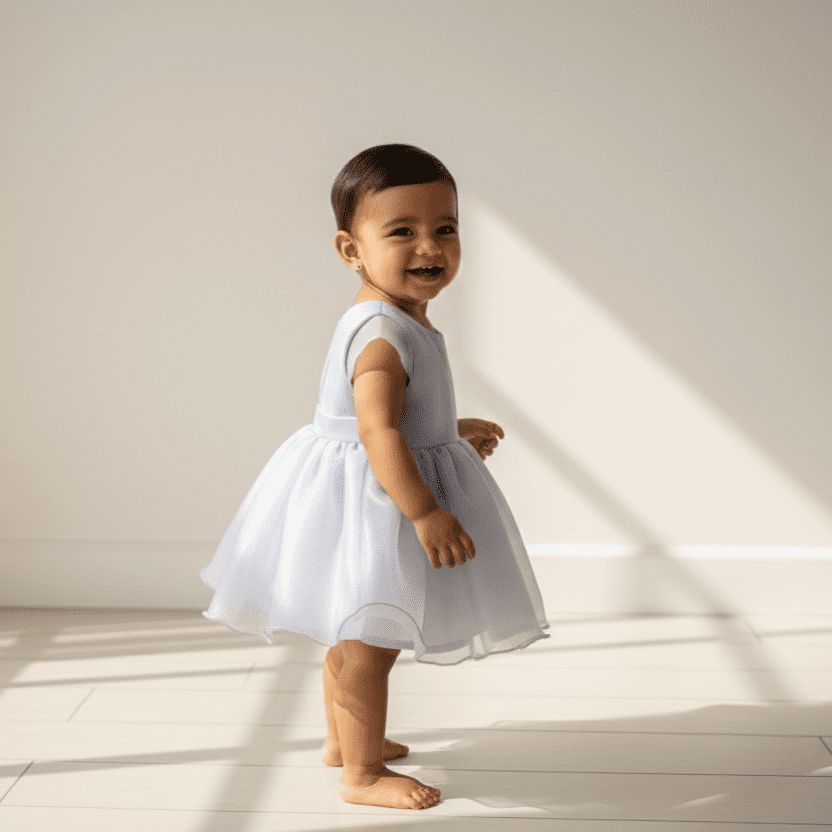 Sky Blossom Party Frock - Image 2