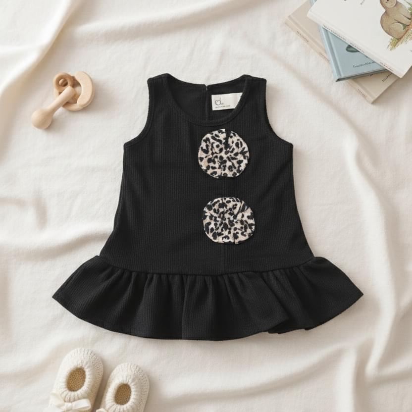 Black Leopard Chic Casual Frock - Image 2