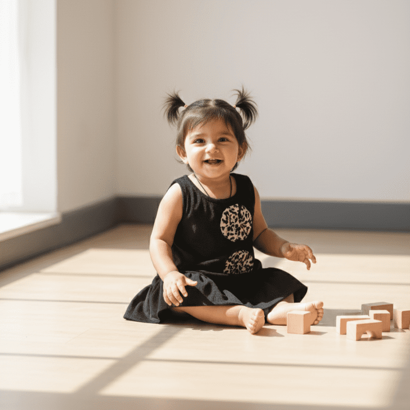 Black Leopard Chic Casual Frock