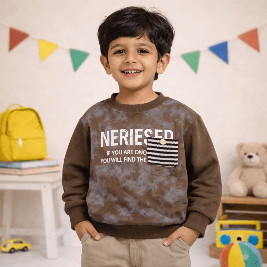 Kids Casual Brown Sweatshirt