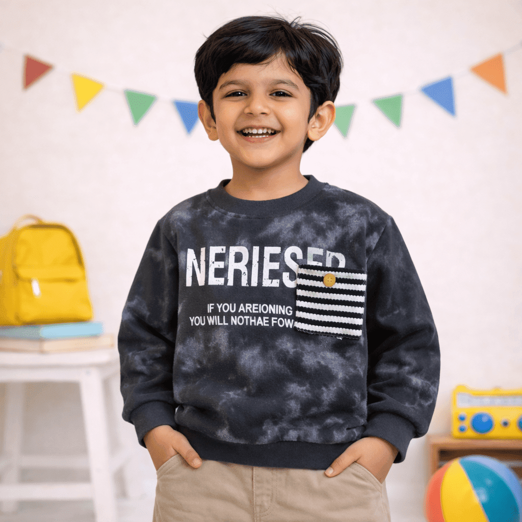 Kids Black Tie-Dye Sweatshirt