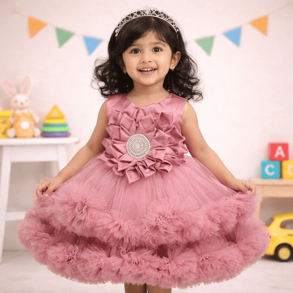 Peach Luxe Party Frock