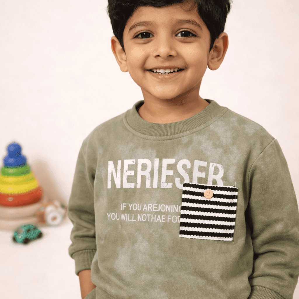 Unisex Olive Green Winter Sweatshirt