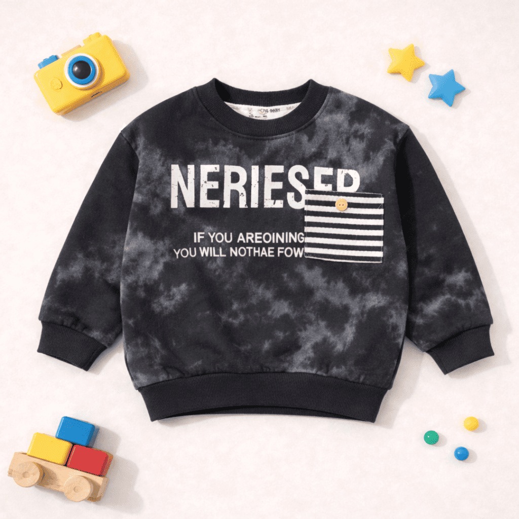 Kids Black Tie-Dye Sweatshirt - Image 2