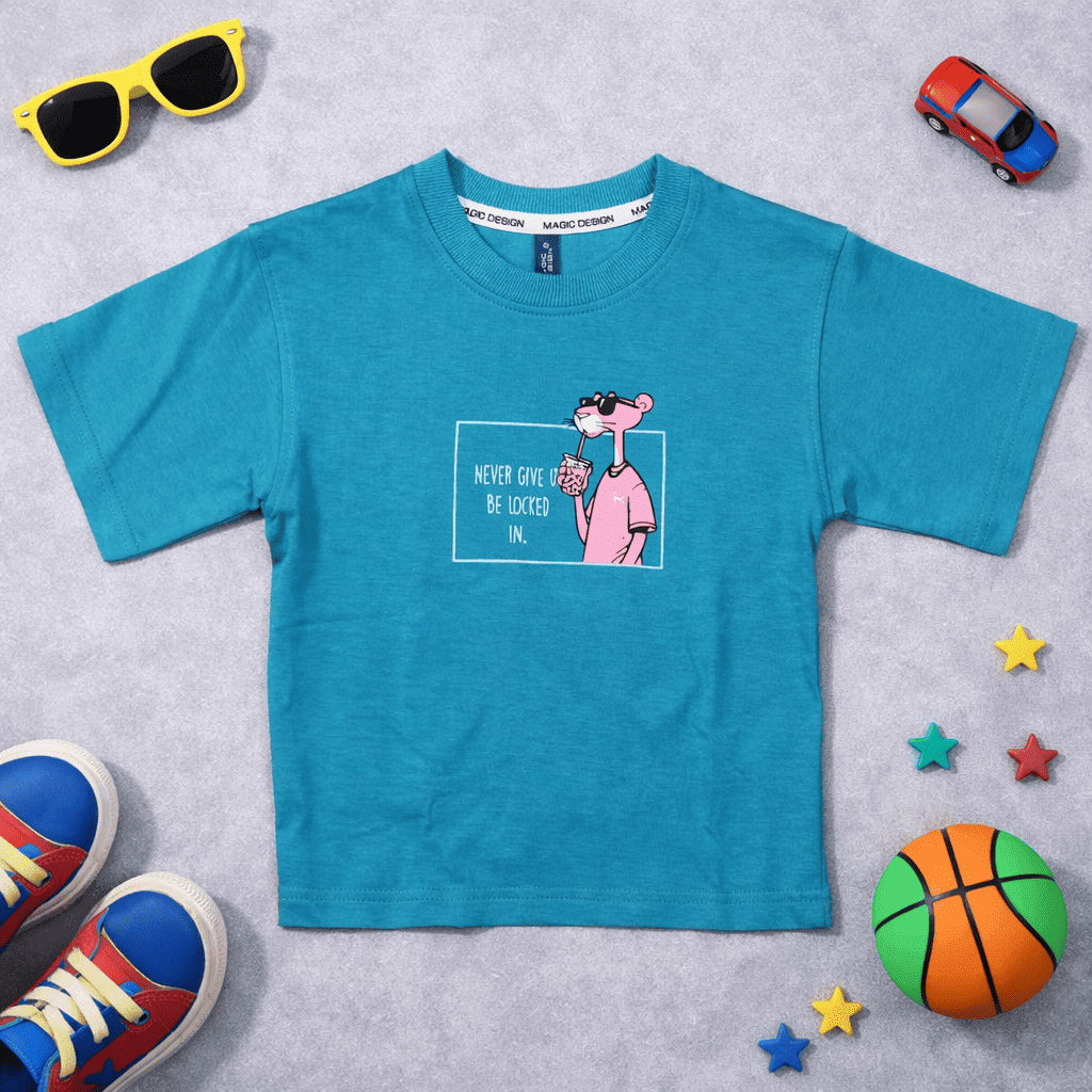 Blue Urban Cartoon Casual Tee - Image 2