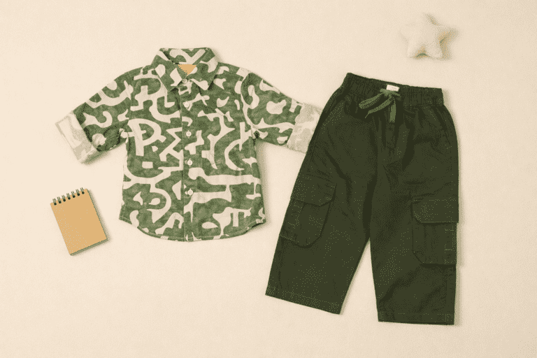 Stylish Boys Camouflage Shirt & Cargo Pant Co-Ord Set - Image 2