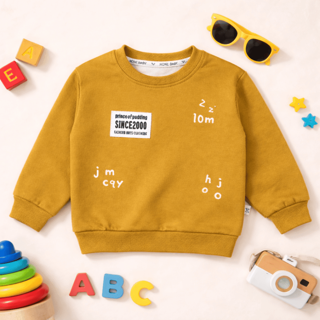 Kids Mustard Yellow Sweatshirt - Image 2