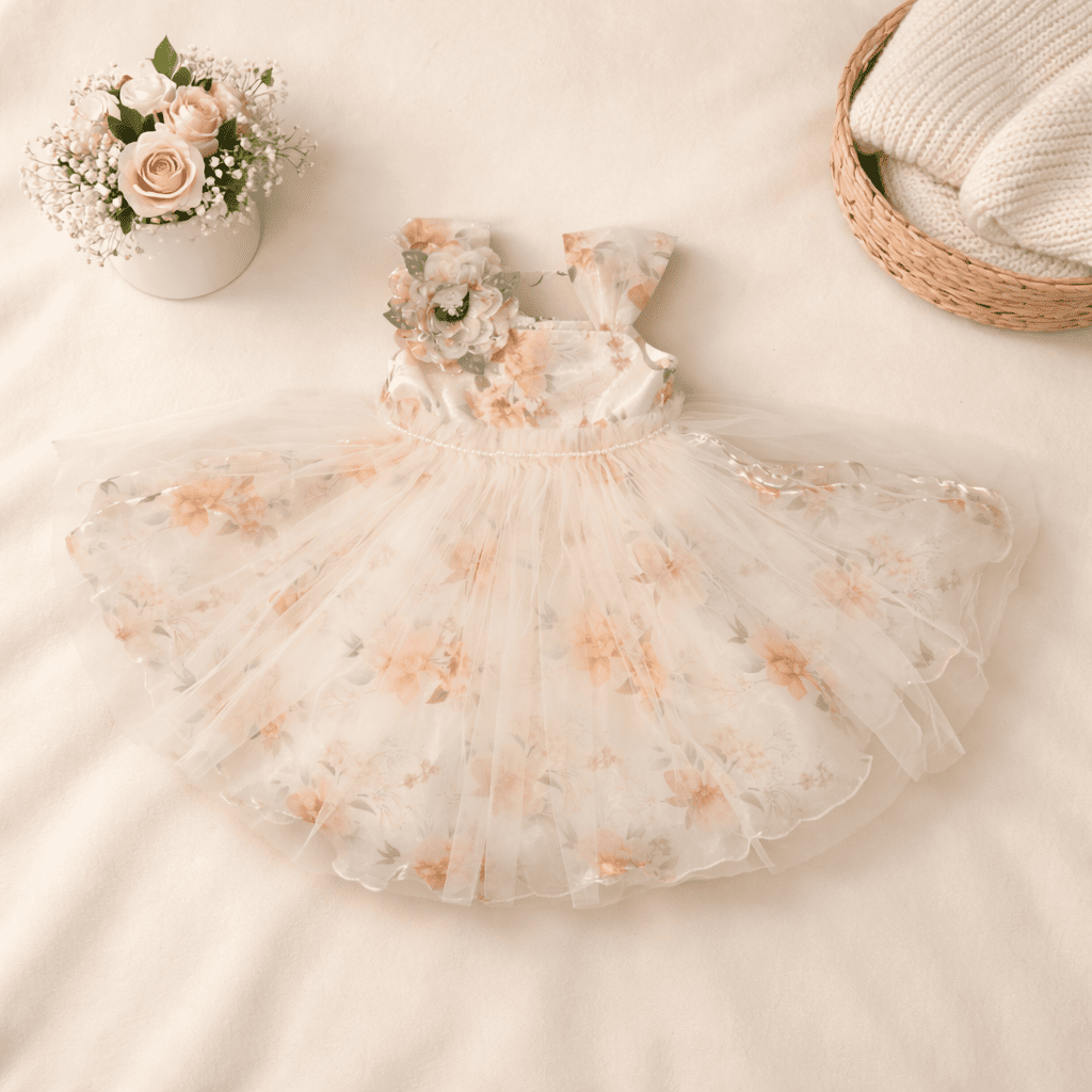Pastel Petals Party Frock - Image 2