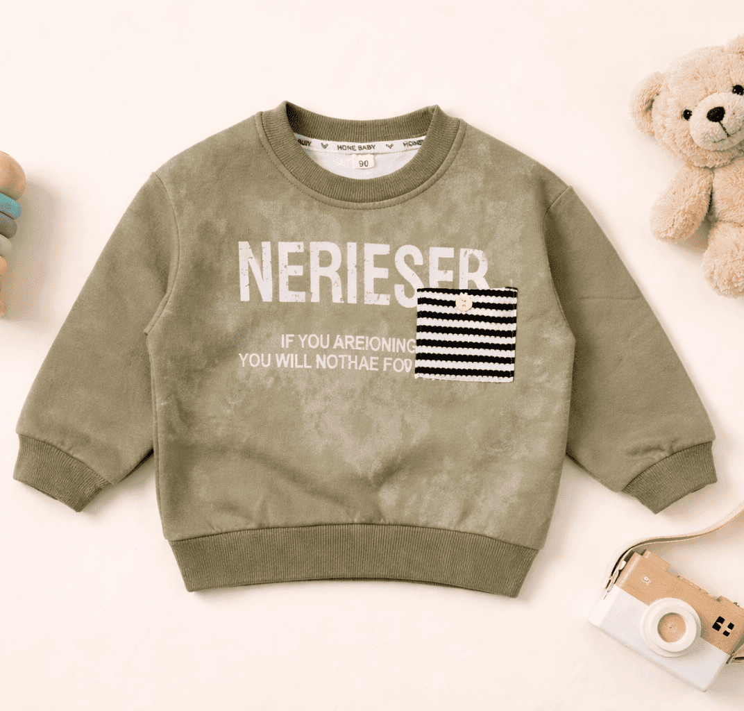 Unisex Olive Green Winter Sweatshirt - Image 2