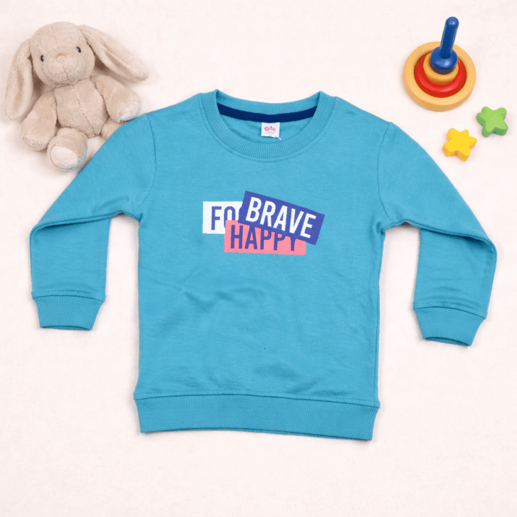 Teal Blue Cotton Sweatshirt - Image 2
