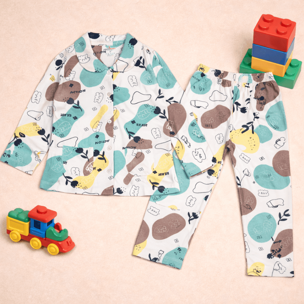 Abstract Print Cotton Nightwear Set - Image 2