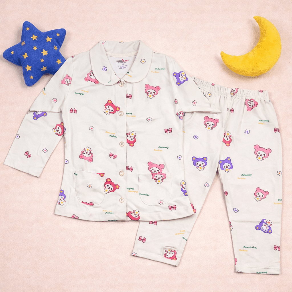 Off-White Cotton Nightwear Set - Image 2