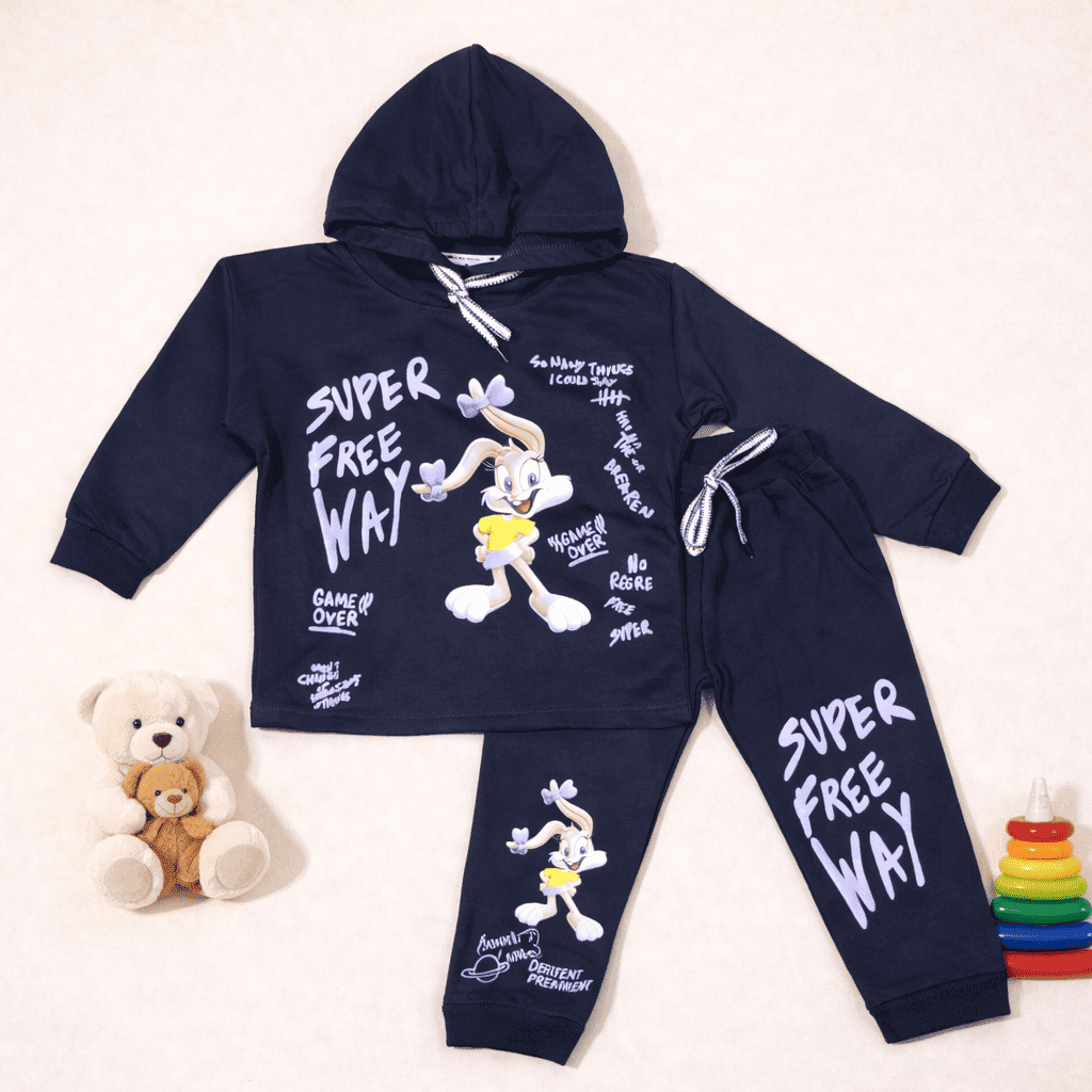 Navy Blue Hoodie Co-Ord Set - Image 2