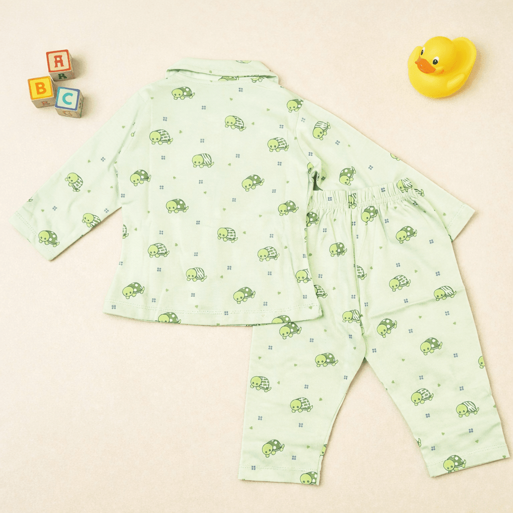 Mint Green Printed Cotton Pajama Set - Image 2